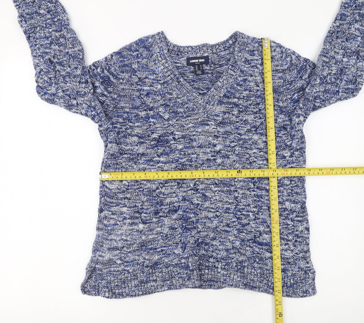 Womens UK Size M Lands' End Blue Pullover Jumper