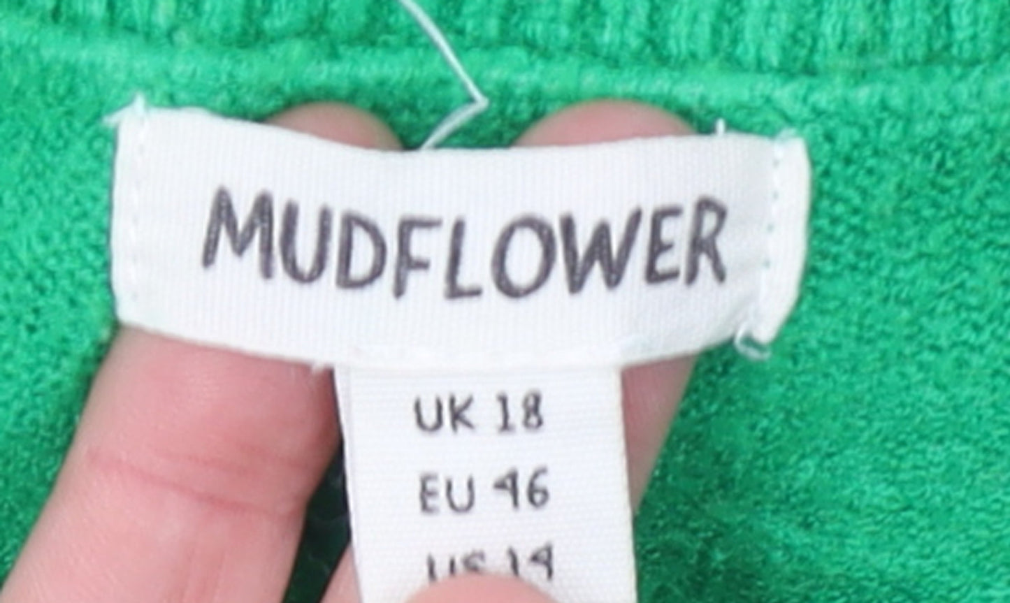 Womens UK Size 18 Mudflower Green Pullover Jumper