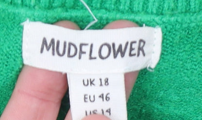 Womens UK Size 18 Mudflower Green Pullover Jumper