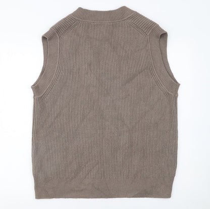 Womens UK Size S Zara Brown Vest Jumper