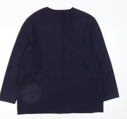 Womens UK Size L Canda Blue Cardigan Jumper