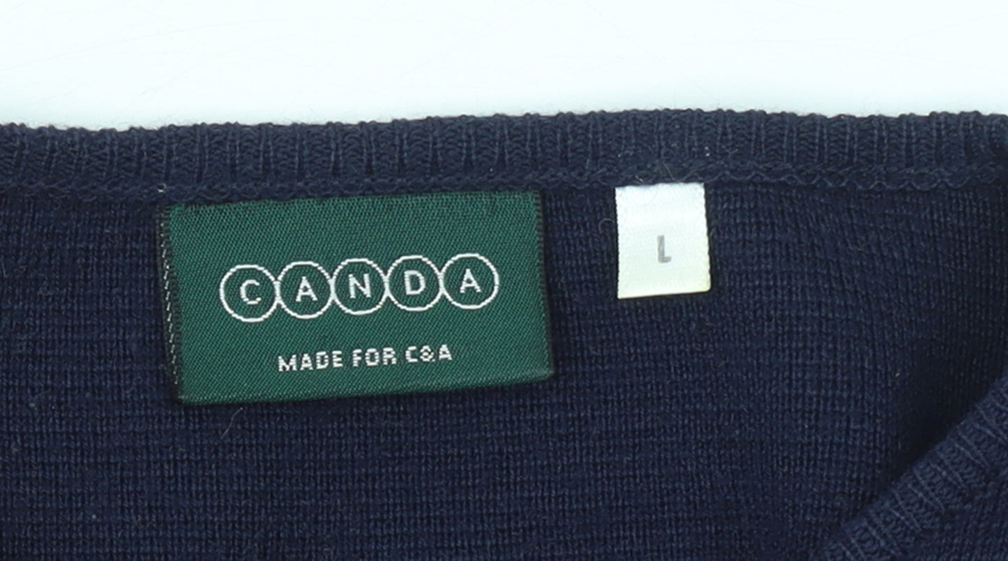 Womens UK Size L Canda Blue Cardigan Jumper