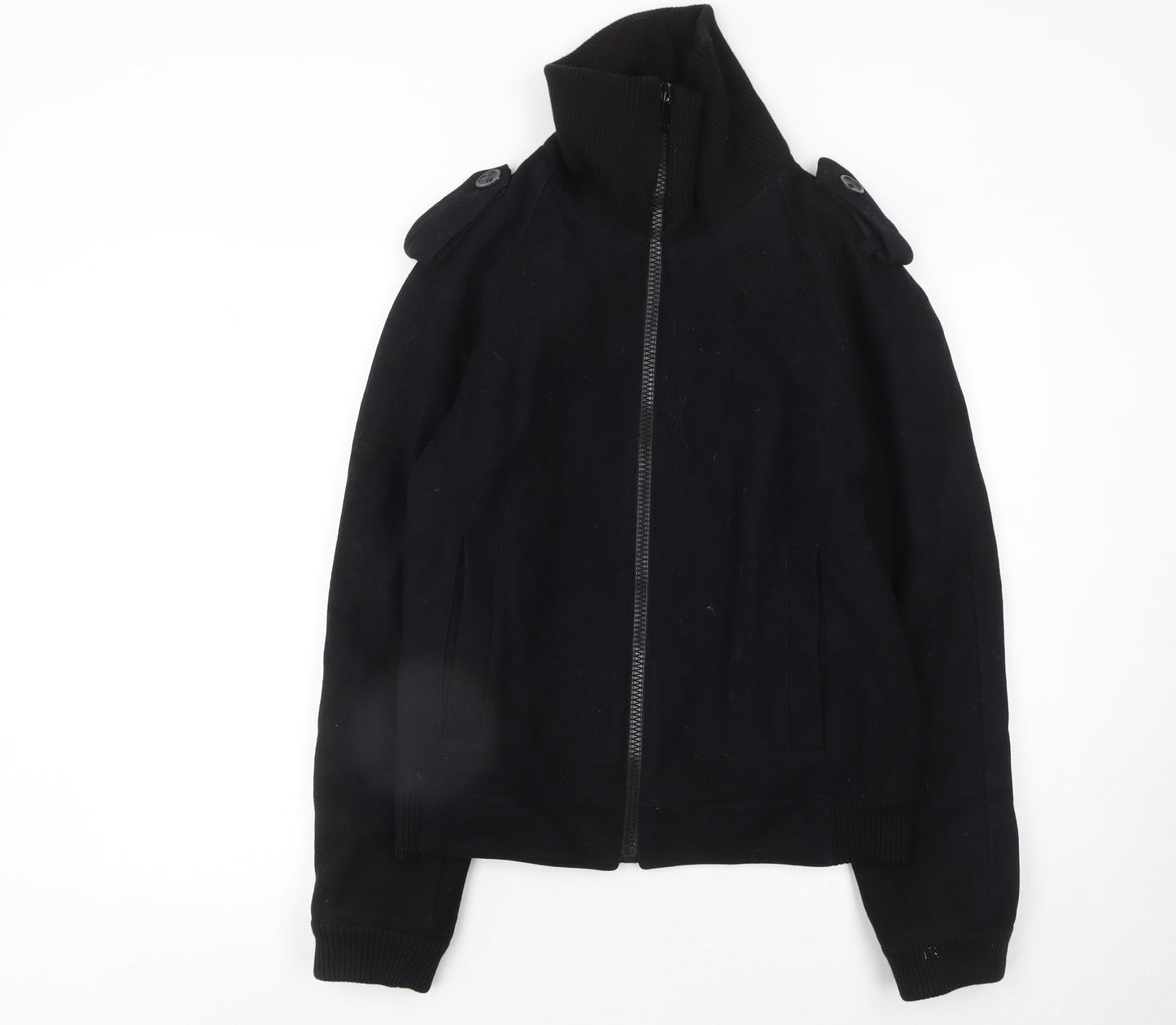 Mens UK Size L Zara Man Black Bomber Jacket