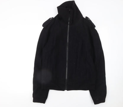 Mens UK Size L Zara Man Black Bomber Jacket