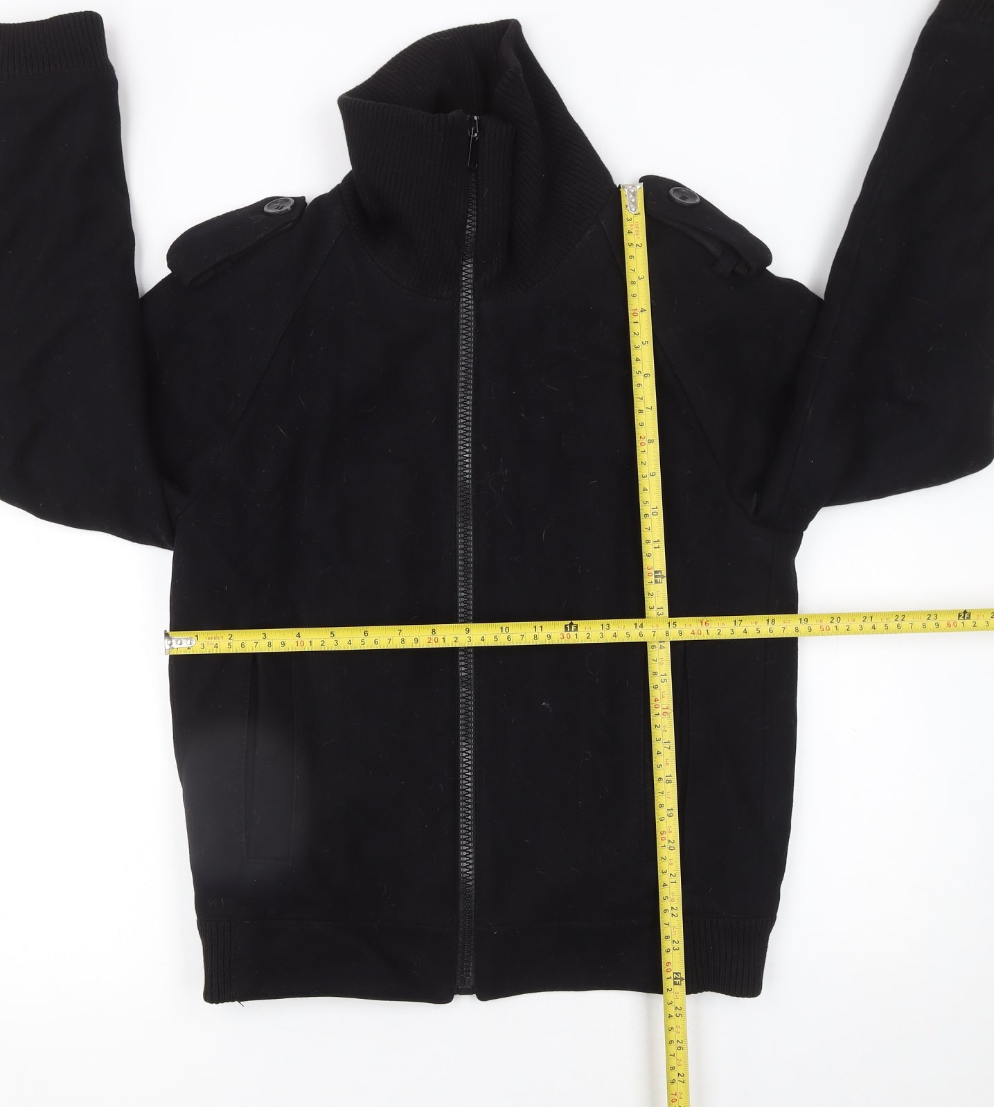 Mens UK Size L Zara Man Black Bomber Jacket
