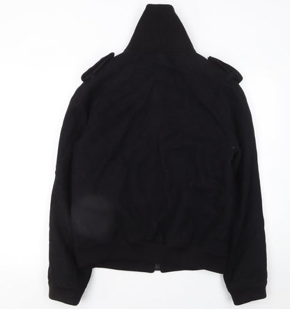 Mens UK Size L Zara Man Black Bomber Jacket