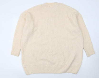 River Island Women Beige Relaxed Knit Crew Neck Jumper Size S