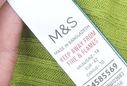 Womens UK Size 14 Marks and Spencer Green Pullover Jumper