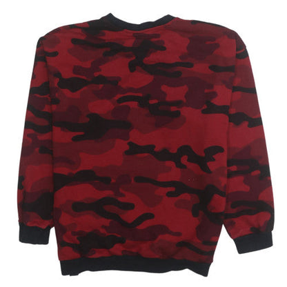 Adidas Boys Red Camo Crew Neck Pullover Sweatshirt Size 146