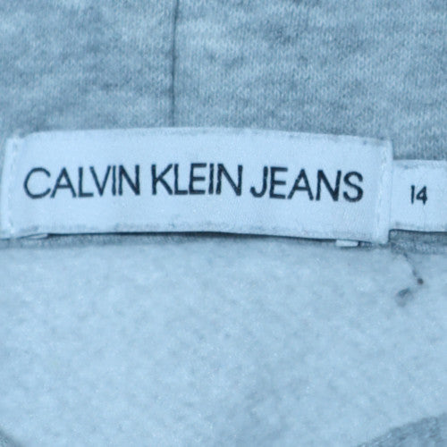 Mens UK Size 14 Calvin Klein Jeans Grey Pullover Hoodie
