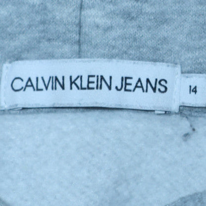 Mens UK Size 14 Calvin Klein Jeans Grey Pullover Hoodie