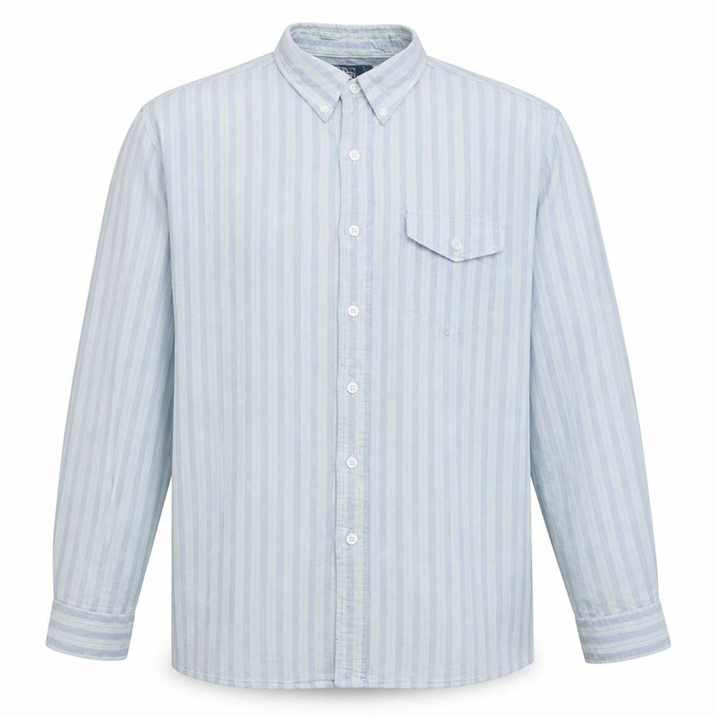 Ralph Lauren Men’s Blue Striped Cotton Button-Down Shirt XL