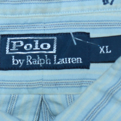 Ralph Lauren Men’s Blue Striped Cotton Button-Down Shirt XL