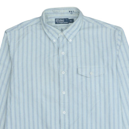 Ralph Lauren Men’s Blue Striped Cotton Button-Down Shirt XL