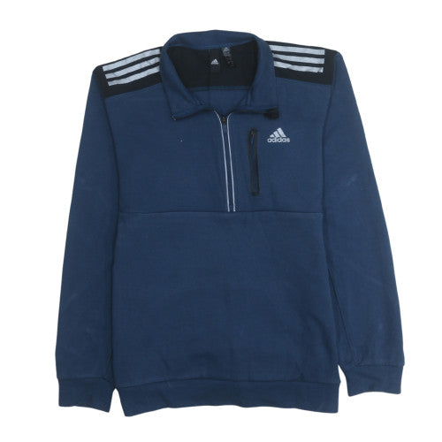 Mens UK Size M adidas Blue 1/2 Zip Sweatshirt