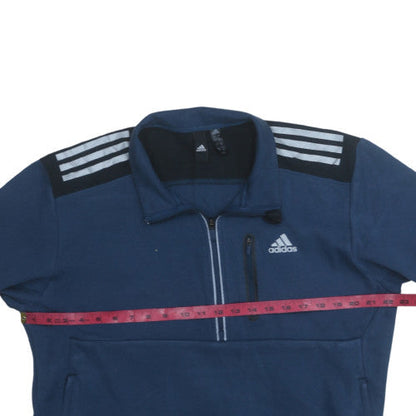 Mens UK Size M adidas Blue 1/2 Zip Sweatshirt