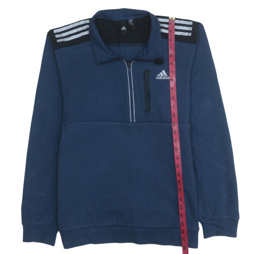 Mens UK Size M adidas Blue 1/2 Zip Sweatshirt