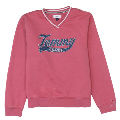Womens UK Size M Tommy Jeans Pink Pullover Sweatshirt