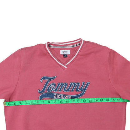 Womens UK Size M Tommy Jeans Pink Pullover Sweatshirt