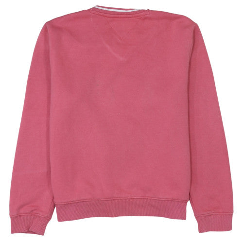 Womens UK Size M Tommy Jeans Pink Pullover Sweatshirt