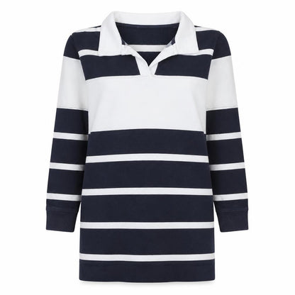 Next Womens Blue White Striped Cotton 3/4 Sleeve Nightshirt Size 10