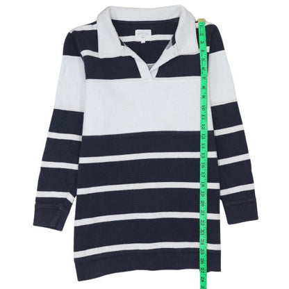 Next Womens Blue White Striped Cotton 3/4 Sleeve Nightshirt Size 10