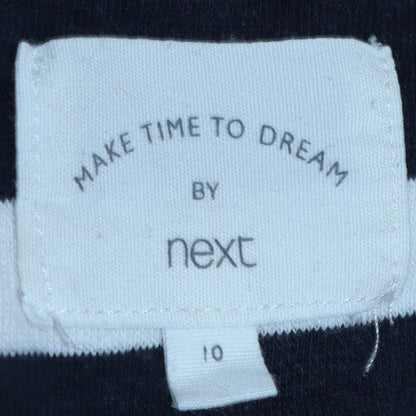 Next Womens Blue White Striped Cotton 3/4 Sleeve Nightshirt Size 10