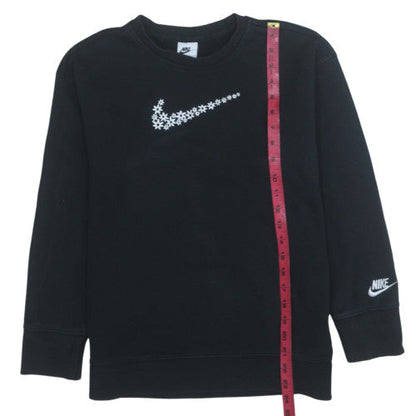 Nike Girls Black XL Fleece Pullover Sweatshirt with Logo Graphic
