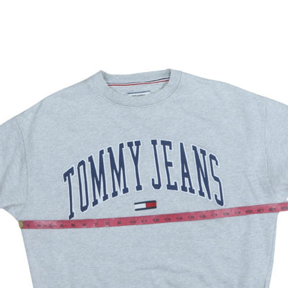 Mens UK Size S Tommy Jeans Grey Pullover Sweatshirt