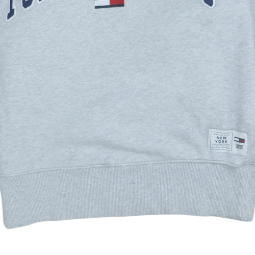 Mens UK Size S Tommy Jeans Grey Pullover Sweatshirt