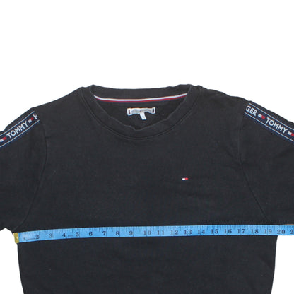 Mens UK Size M Tommy Hilfiger Black Pullover Sweatshirt