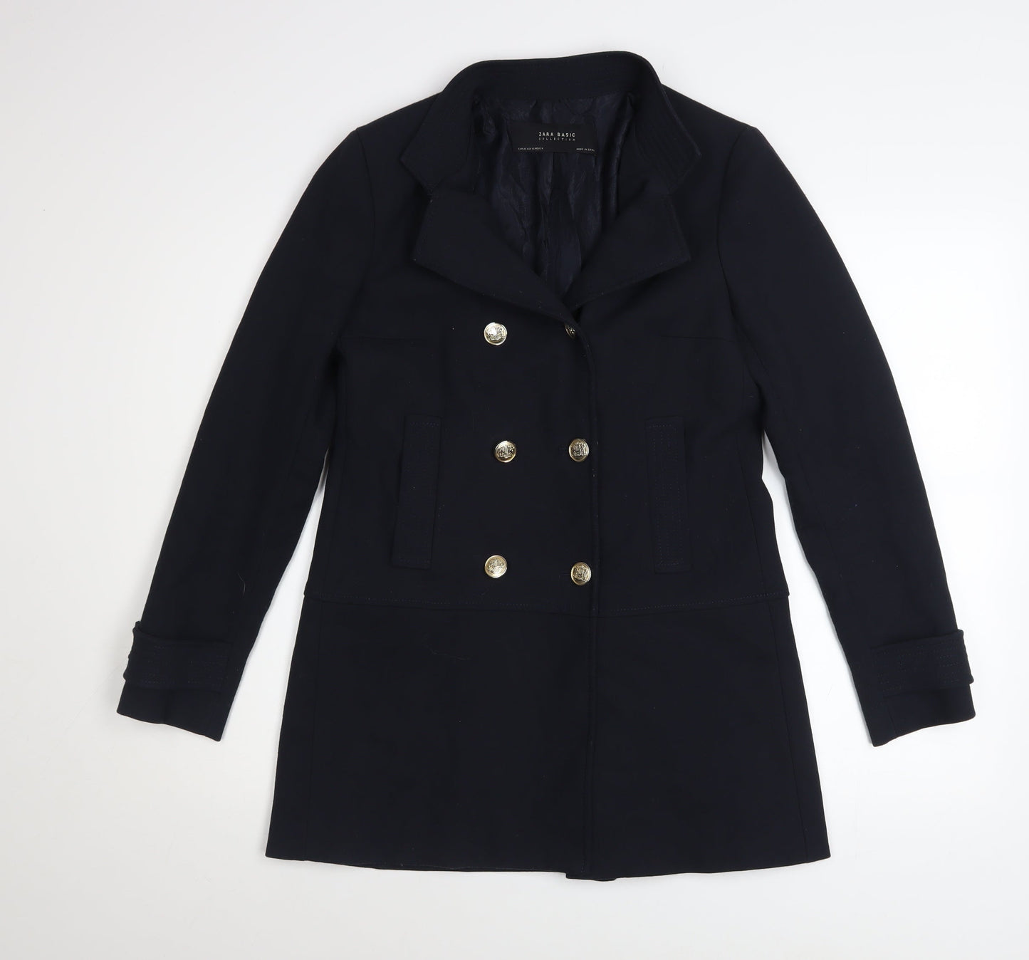 Womens UK Size XS Zara Black Pea Coat