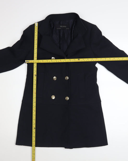 Womens UK Size XS Zara Black Pea Coat