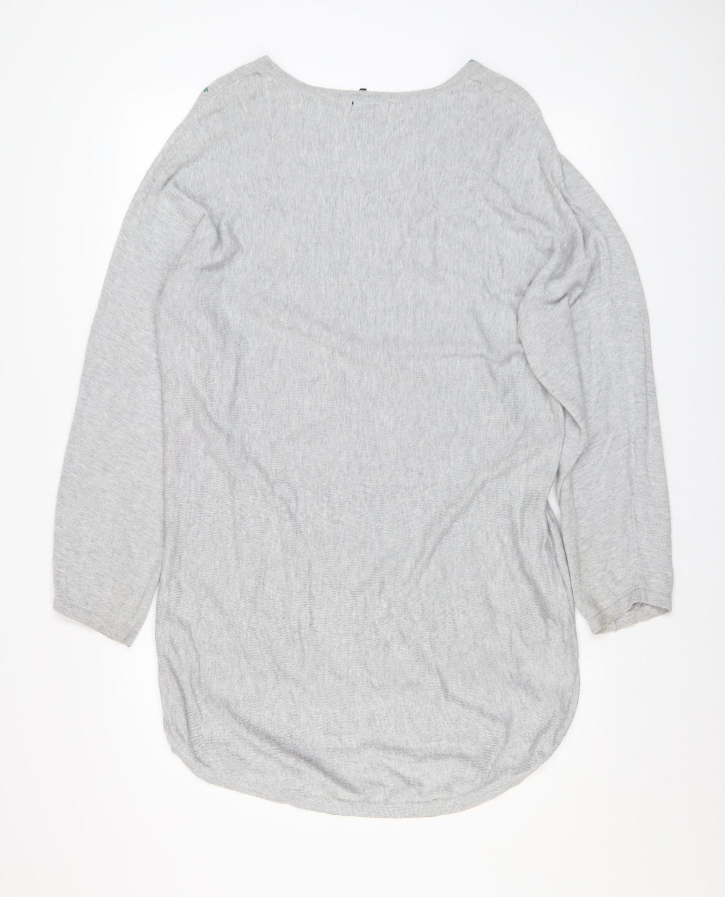 Womens UK Size M VIZA VIZ Grey Basic T-Shirt