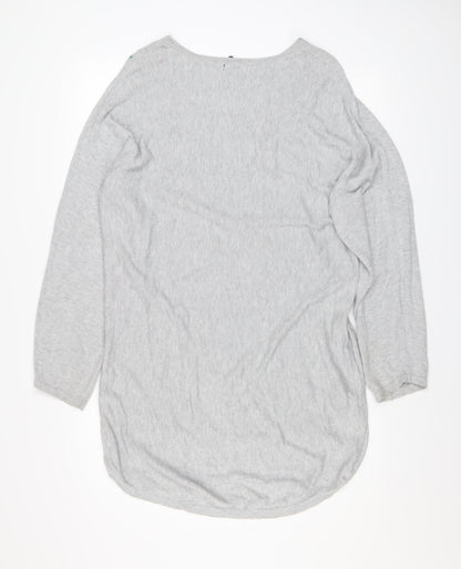 Womens UK Size M VIZA VIZ Grey Basic T-Shirt