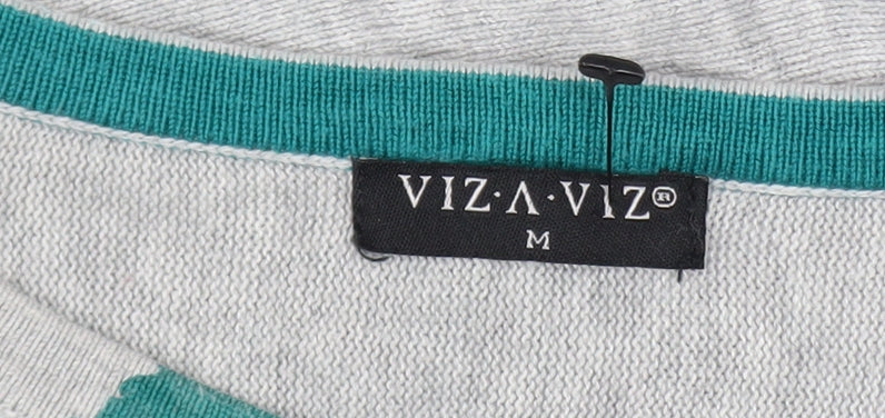 Womens UK Size M VIZA VIZ Grey Basic T-Shirt