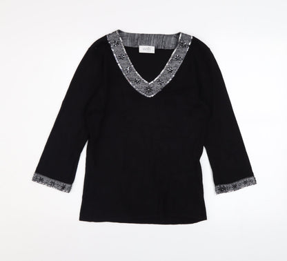 Womens UK Size 10 Wallis Black Pullover Jumper