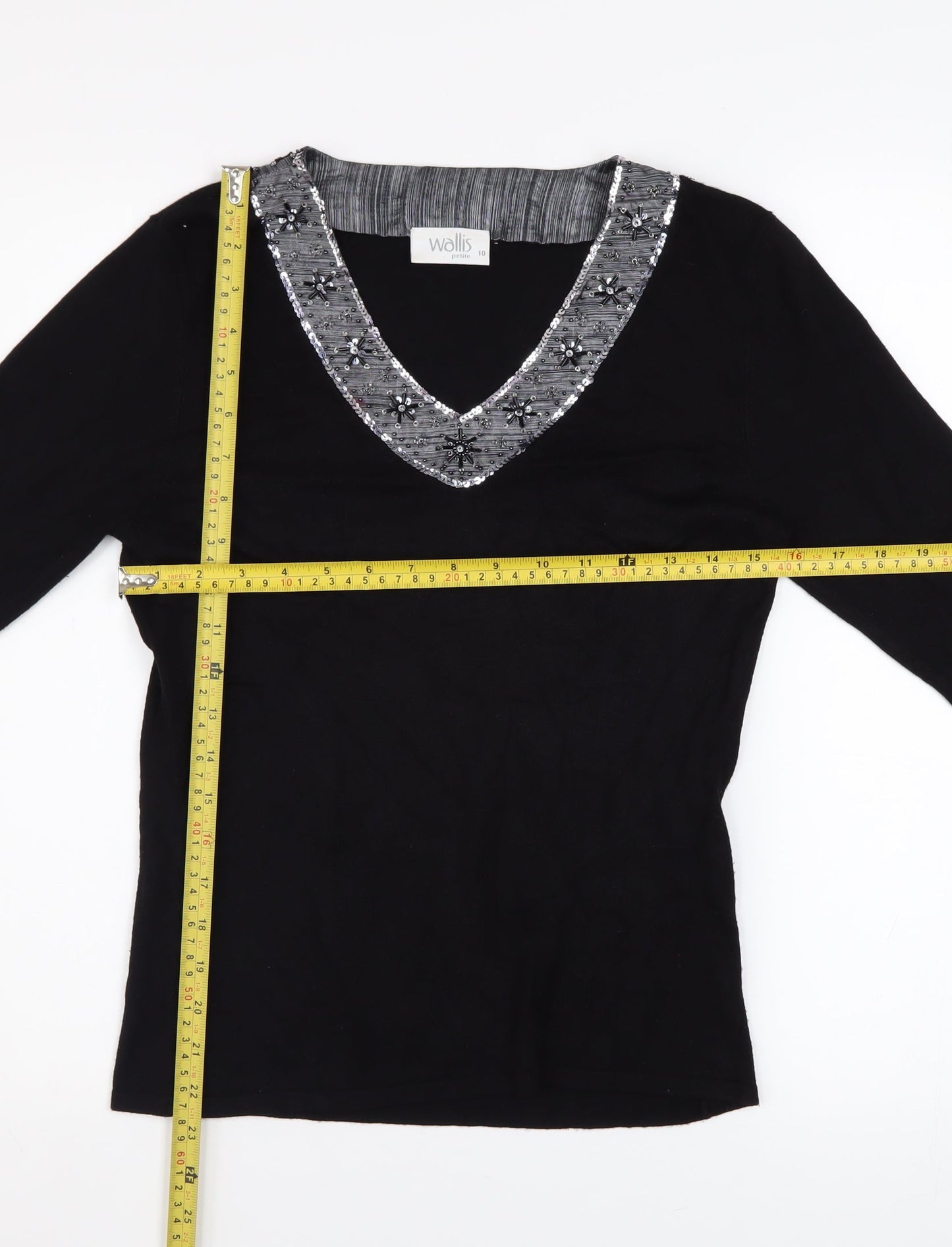 Womens UK Size 10 Wallis Black Pullover Jumper