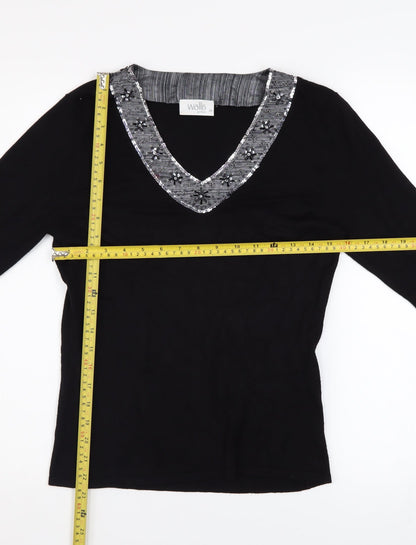 Womens UK Size 10 Wallis Black Pullover Jumper