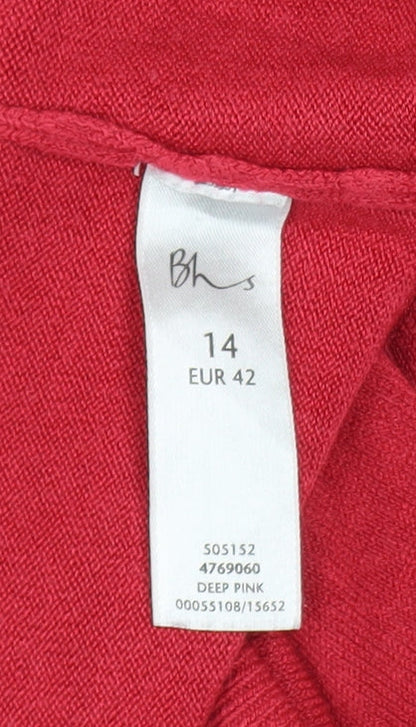 Womens UK Size 14 BHS Pink Pullover Jumper