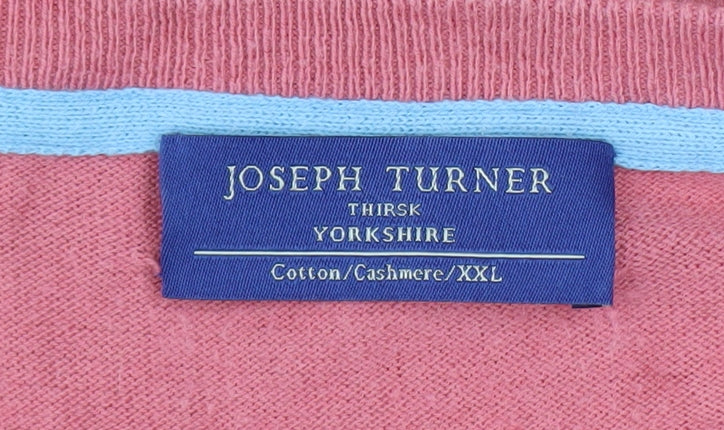 Mens UK Size 2XL Joseph Turner Pink Pullover Jumper