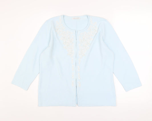 Womens UK Size 14 Berkertex Blue Cardigan Jumper