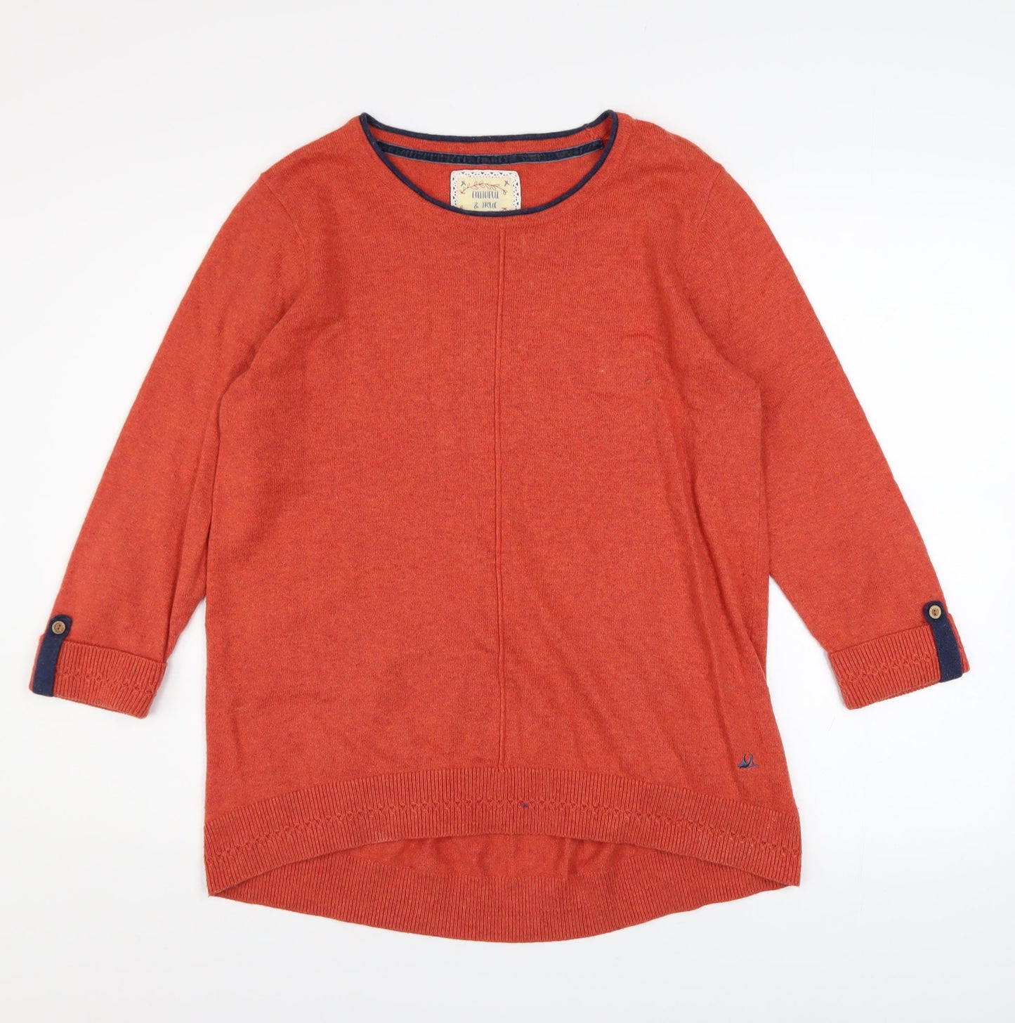 Womens UK Size 14 Mantaray Orange Pullover Jumper