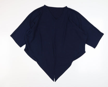 Womens UK Size M Apricot Blue Tunic Blouse