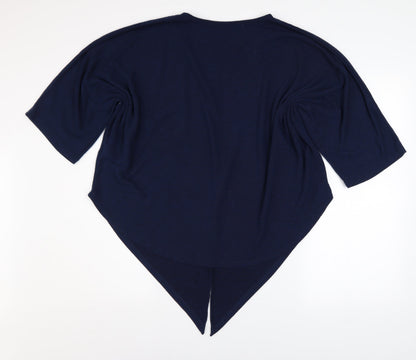 Womens UK Size M Apricot Blue Tunic Blouse