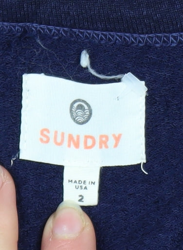 Womens UK Size 10 Sundry Blue Pullover Sweatshirt