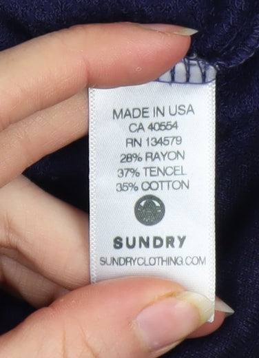 Womens UK Size 10 Sundry Blue Pullover Sweatshirt