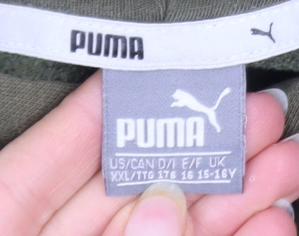 Boys UK Size 16 Years PUMA Green Pullover Hoodie