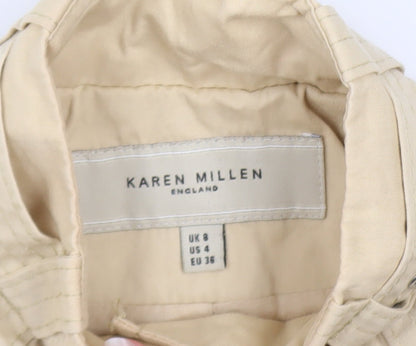 Womens UK Size 8 Karen Millen Beige Trench Coat