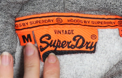 Mens UK Size M Superdry Grey Pullover Hoodie